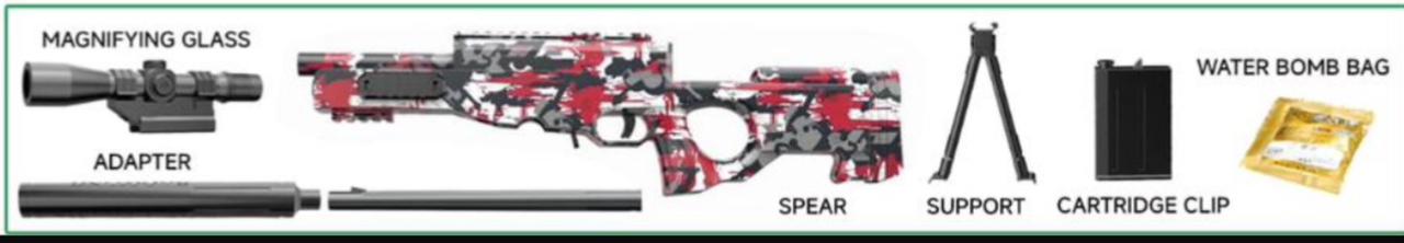 AWM Super Gel Ball Blaster Sniper Gun with Telescope & Tripod (14+ Years)