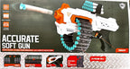 Accurate Soft Gun with 24-Round Bullet Belt & 30 High-Impact Soft Bullets for Kids (8+ Years)