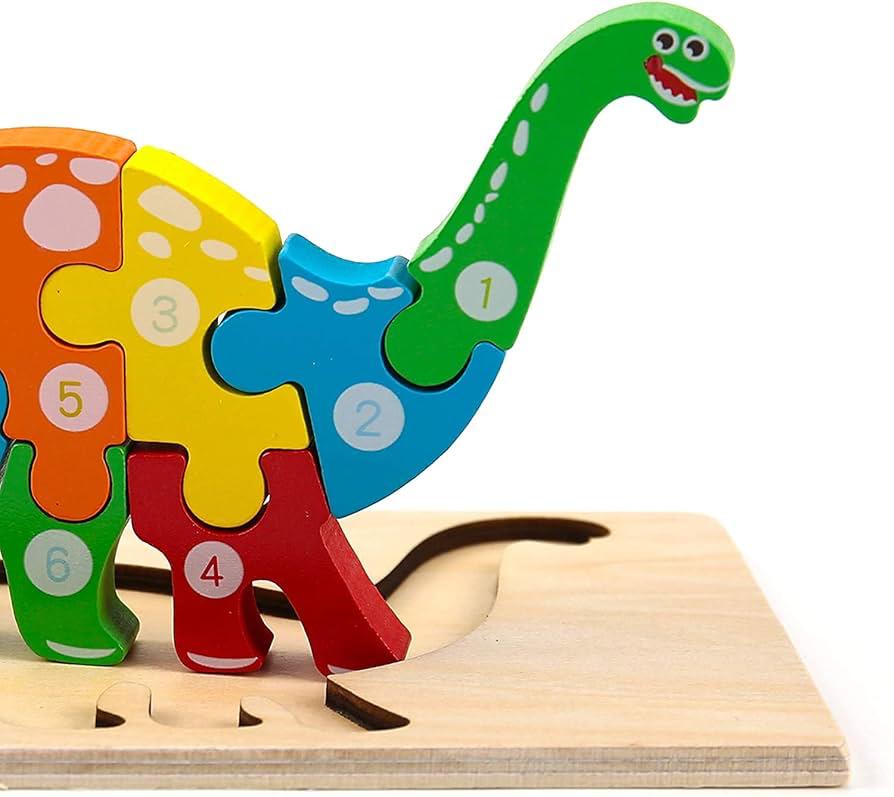 Diplodocus Wooden 10-Piece Puzzle for Kids (2+ Years)