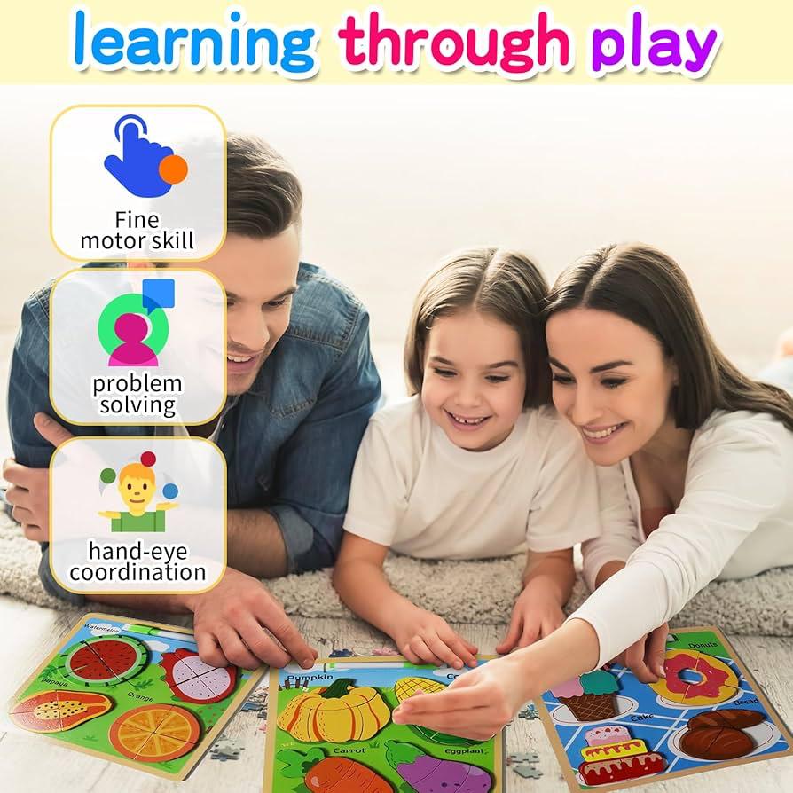 3D Fruits & Vegetables Puzzle with Whiteboard & Pen (3+ Years)