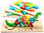 Diplodocus Wooden 10-Piece Puzzle for Kids (2+ Years)