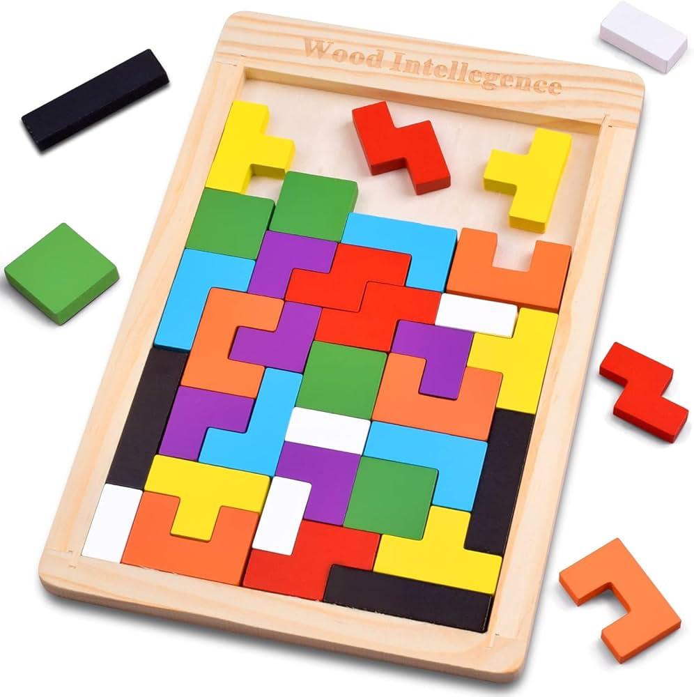 Premium Wooden Intelligence Logic & Shape Learning Russian Block Puzzle (3+ Years)