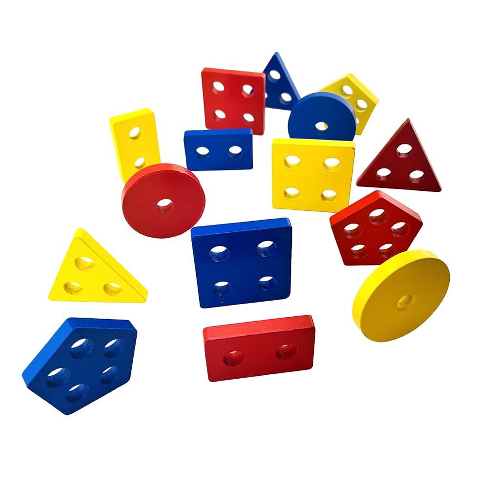 Premium 3D Wooden Shape & Color Recognition Puzzle (2+ Years)