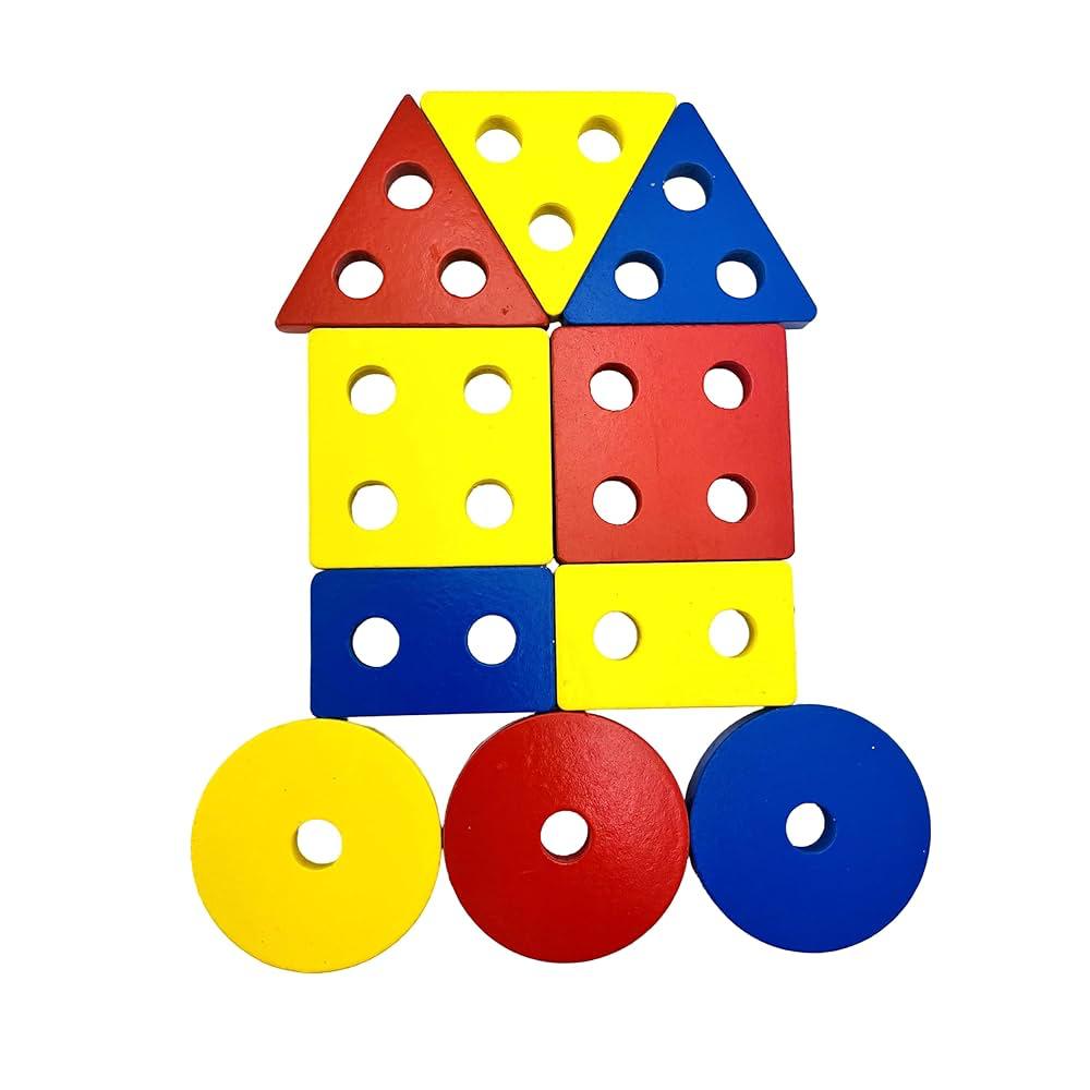 Premium 3D Wooden Shape & Color Recognition Puzzle (2+ Years)