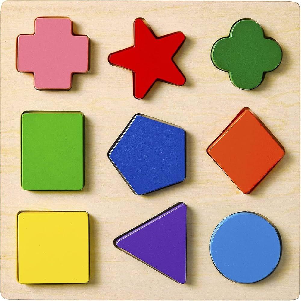 Wooden Shape & Color Recognition Puzzle (2+ Years)