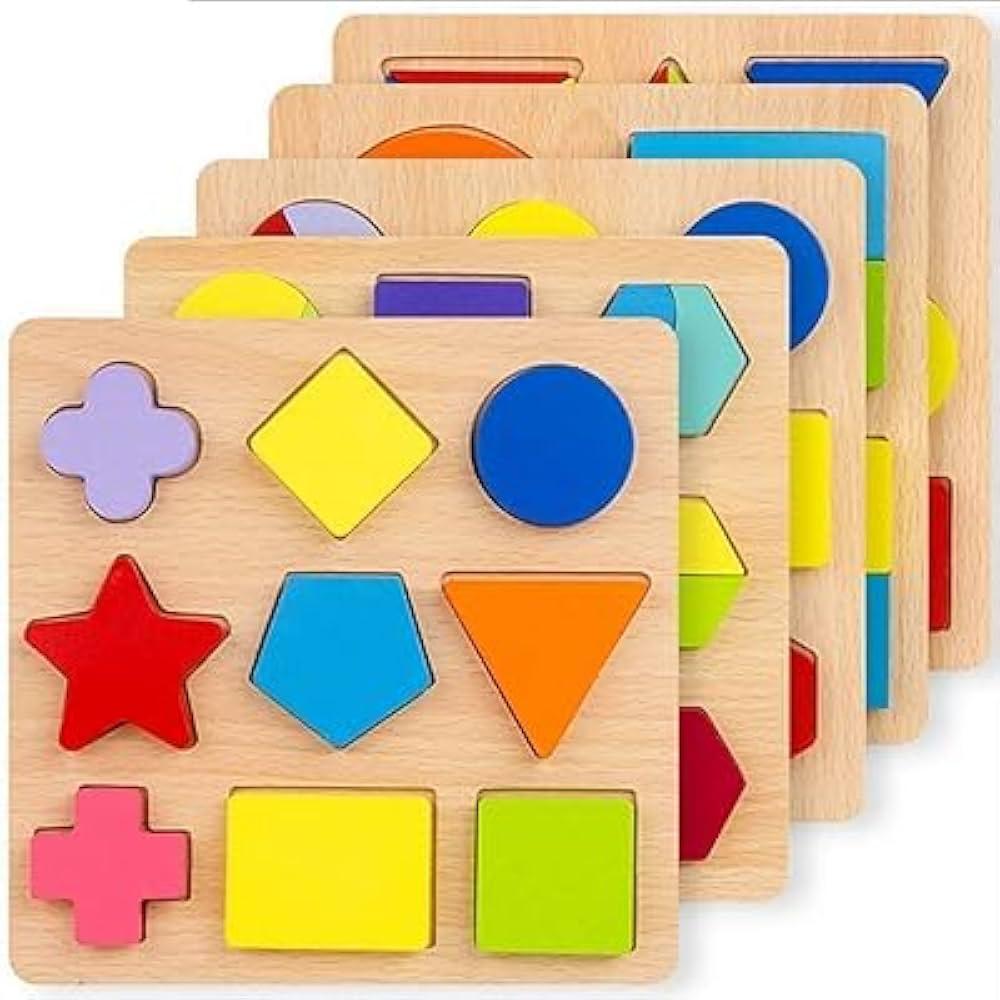 Wooden Shape & Color Recognition Puzzle (2+ Years)