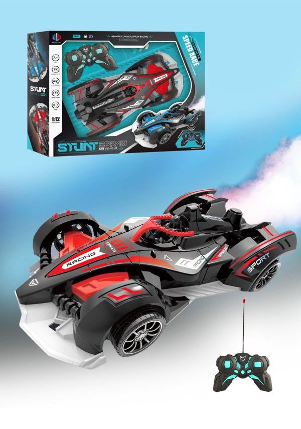 Remote Control Spray Racing Stunt Car 1:12 Scale with Lights Drift and Spray for Kids (3+ Years)