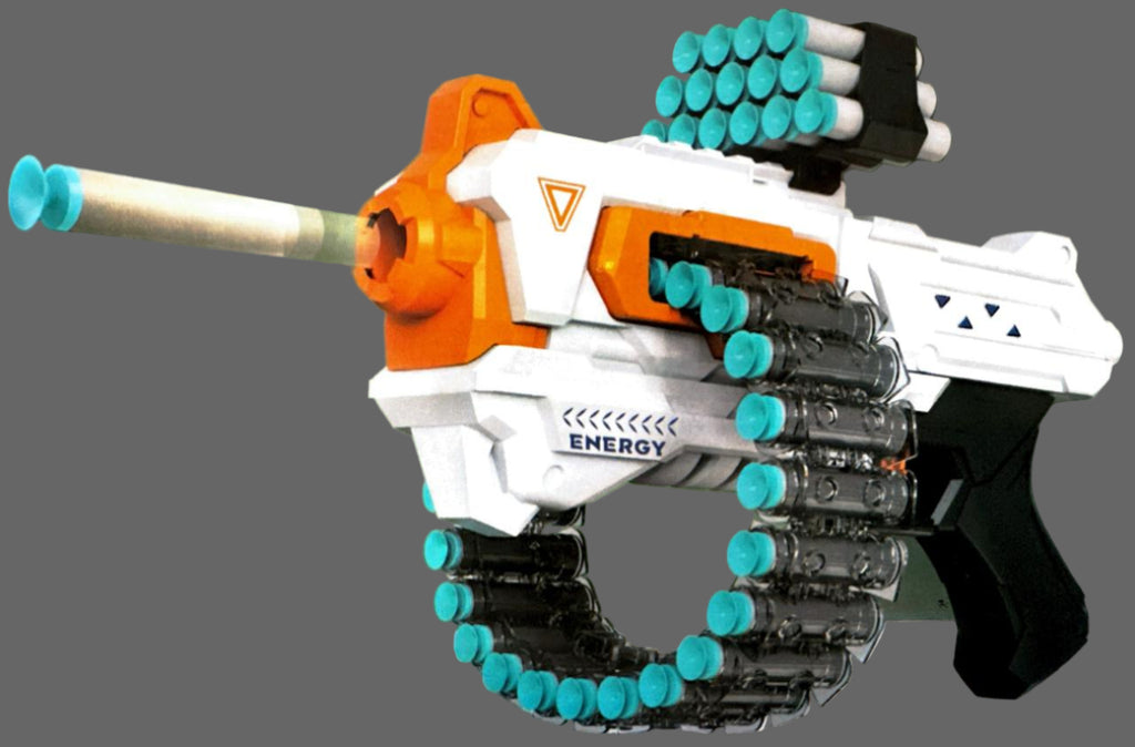 Accurate Soft Gun with 24-Round Bullet Belt & 30 High-Impact Soft Bullets for Kids (8+ Years)