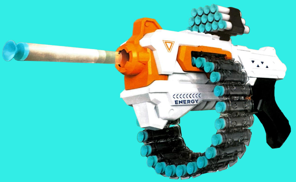 Accurate Soft Gun with 24-Round Bullet Belt & 30 High-Impact Soft Bullets for Kids (8+ Years)