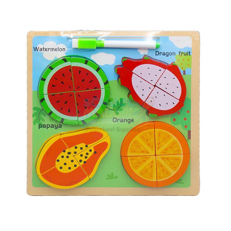 3D Fruits & Vegetables Puzzle with Whiteboard & Pen (3+ Years)