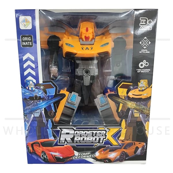 Rooster Robot X Transformer Car-to-Robot Toy 2-in-1 Action Figure with Cool Styling for Kids (3+ Years)