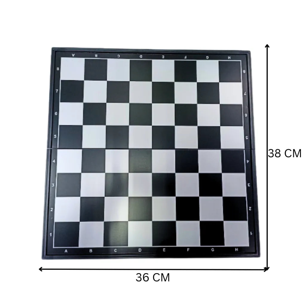 Premium 2-in-1 Chess & Checkers Magnetic Travel Folding Set for Kids & Adults (3+ Years)
