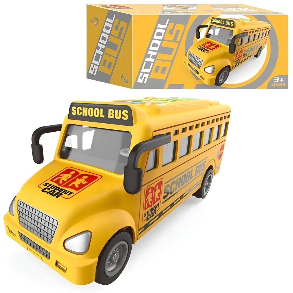 School Bus Van Toy for Kids with Music Flashlights 360° Rotation Bump & Go (3+ Years)