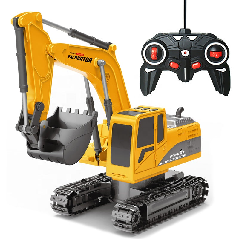 Die-Cast Metal 6-Channel RC Excavator (1:24 Scale Komatsu PC200-8) (6+ Years)