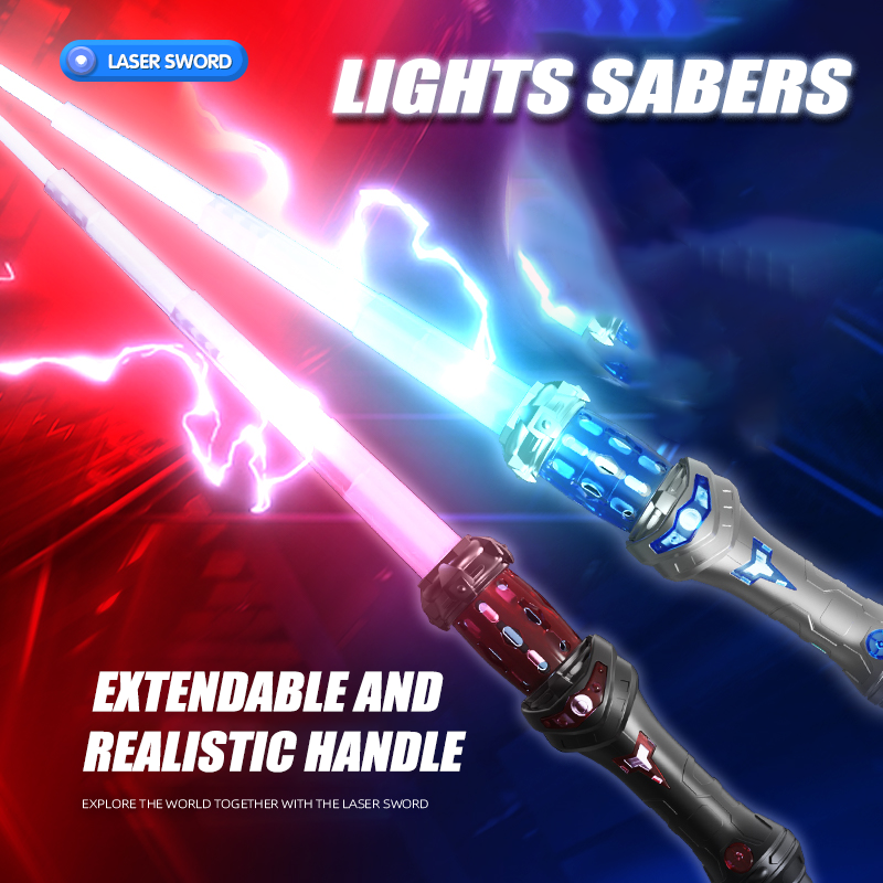 Telescopic Lightsaber Energy Sword Rechargeable with Type-C Charging, Colorful Lighting & Dynamic Sound (3+ Years)