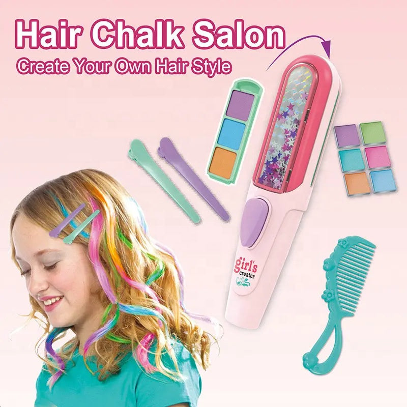 Girl’s Creator 6-Color Hair Chalk Salon with Comb & Clips (5+ Years)