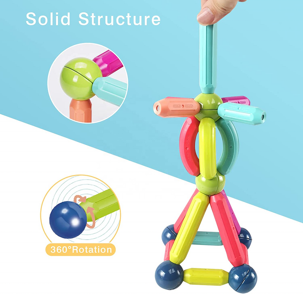 Magnetic Building Sticks 28 & 48 PCS Educational Blocks for Kids (3+ Years)