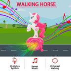 Electric Unicorn Car Toy 360° Rotating Musical Dancing with 5D Lights & Sound (3+ Years)