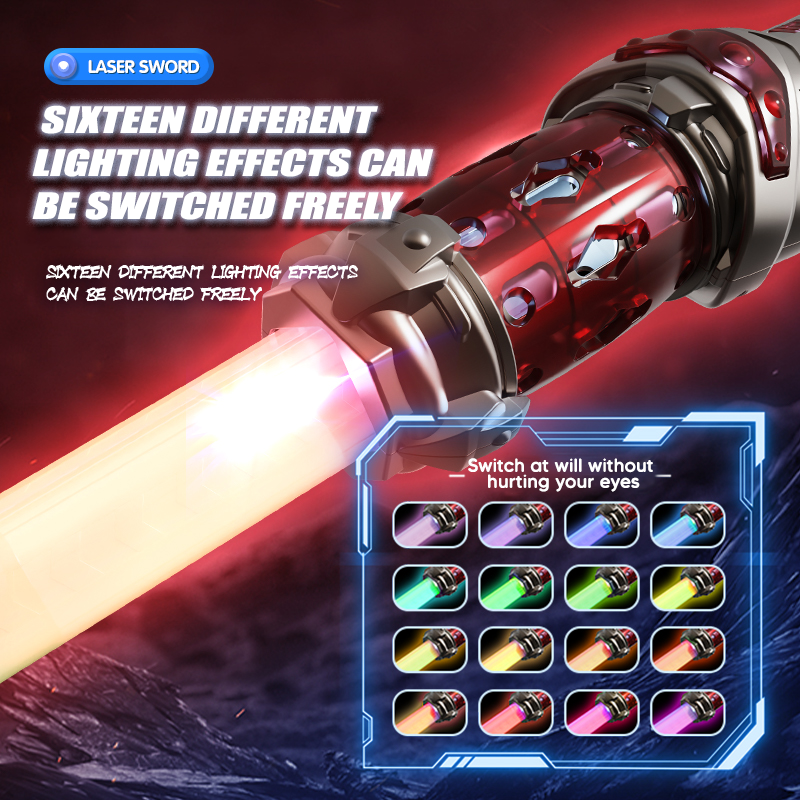 Telescopic Lightsaber Energy Sword Rechargeable with Type-C Charging, Colorful Lighting & Dynamic Sound (3+ Years)