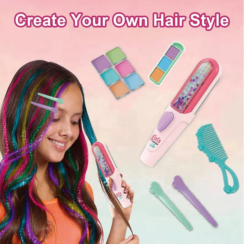Girl’s Creator 6-Color Hair Chalk Salon with Comb & Clips (5+ Years)