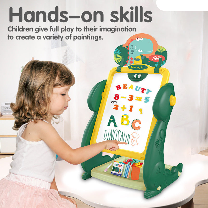 Dino Colorful Magnetic Educational & Drawing Two-Sided Board for Kids (3+ Years)