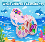Dress Up Ornaments 3-Layer Whale-Shaped Safe & Washable Shiny Makeup Kit for Girls (3+ Years)