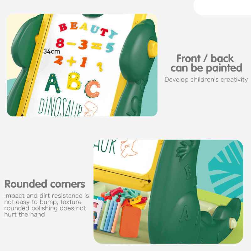 Dino Colorful Magnetic Educational & Drawing Two-Sided Board for Kids (3+ Years)
