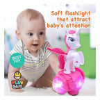 Electric Unicorn Car Toy 360° Rotating Musical Dancing with 5D Lights & Sound (3+ Years)