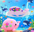 Dress Up Ornaments 3-Layer Whale-Shaped Safe & Washable Shiny Makeup Kit for Girls (3+ Years)