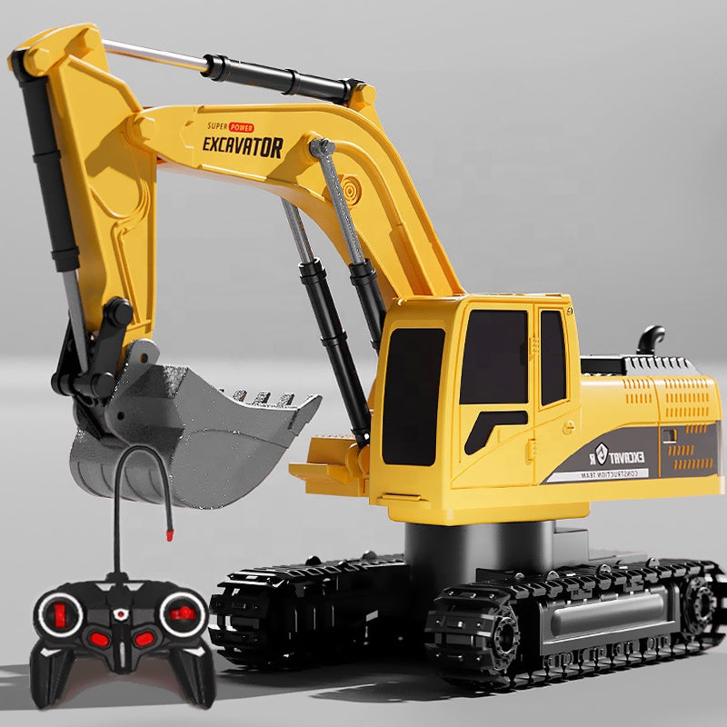 Die-Cast Metal 6-Channel RC Excavator (1:24 Scale Komatsu PC200-8) (6+ Years)