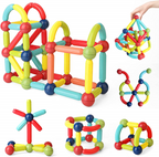 Magnetic Building Sticks 28 & 48 PCS Educational Blocks for Kids (3+ Years)
