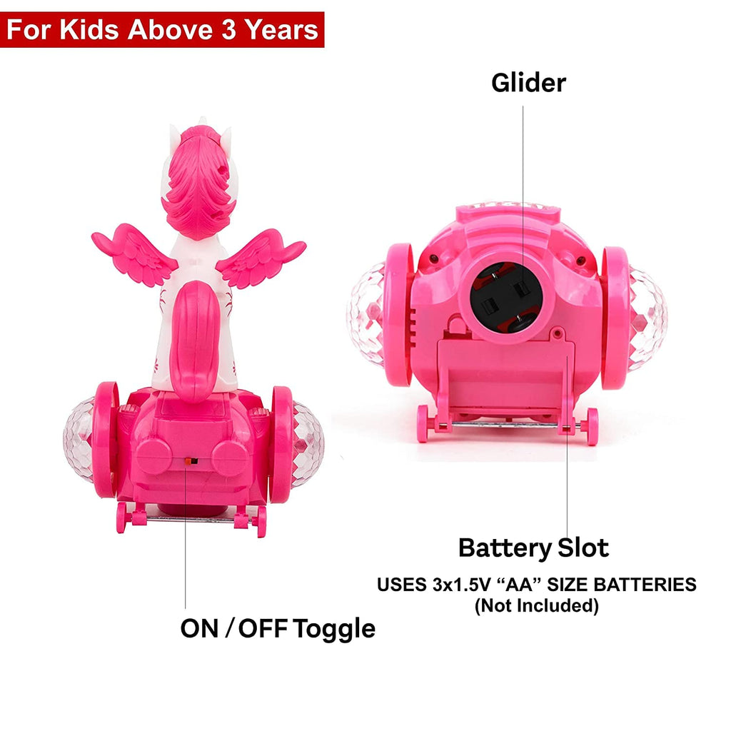 Electric Unicorn Car Toy 360° Rotating Musical Dancing with 5D Lights & Sound (3+ Years)