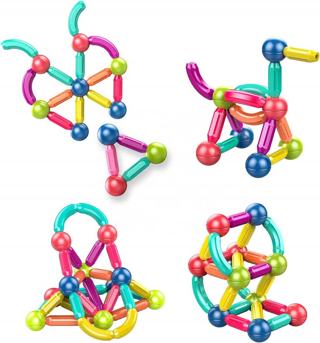 Magnetic Building Sticks 28 & 48 PCS Educational Blocks for Kids (3+ Years)