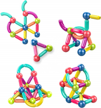 Magnetic Building Sticks 28 & 48 PCS Educational Blocks for Kids (3+ Years)