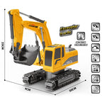 Die-Cast Metal 6-Channel RC Excavator (1:24 Scale Komatsu PC200-8) (6+ Years)