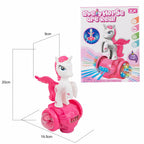 Electric Unicorn Car Toy 360° Rotating Musical Dancing with 5D Lights & Sound (3+ Years)